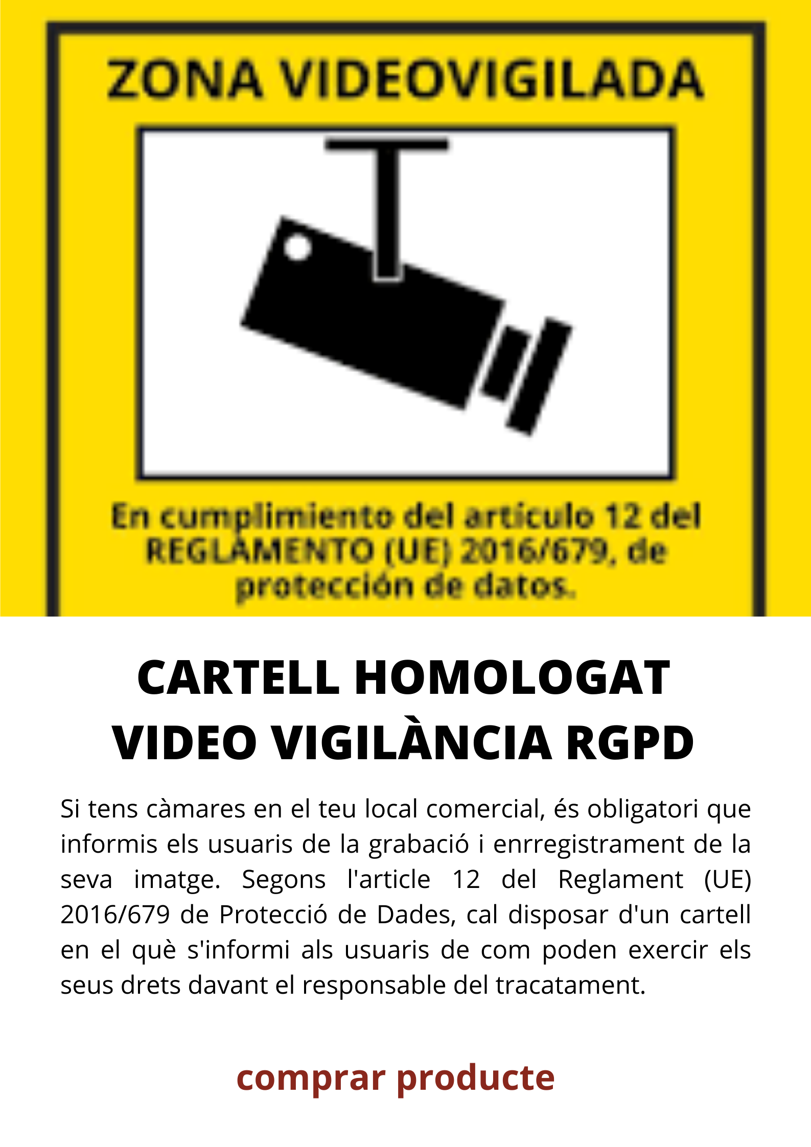 cartell homologat rgpd video